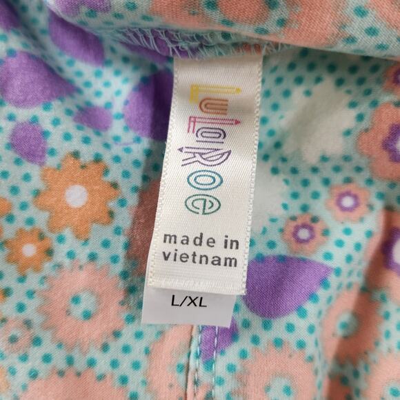 Lularoe Floral Print Leggings Girls Size Large / Extra Large - Picture 3 of 4